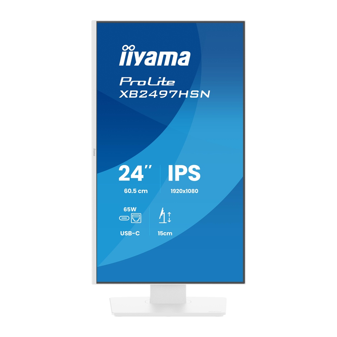 24" iiyama XB2497HSN-W1: IPS, FHD, USB-C, RJ45, HAS 