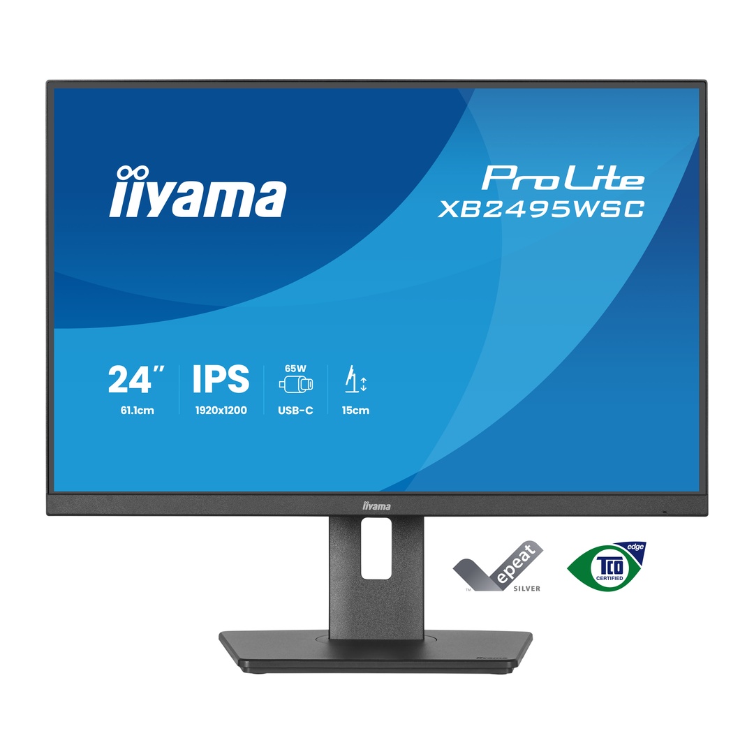 24" iiyama XB2495WSC-B1: IPS, WXGA, USB-C, HAS 