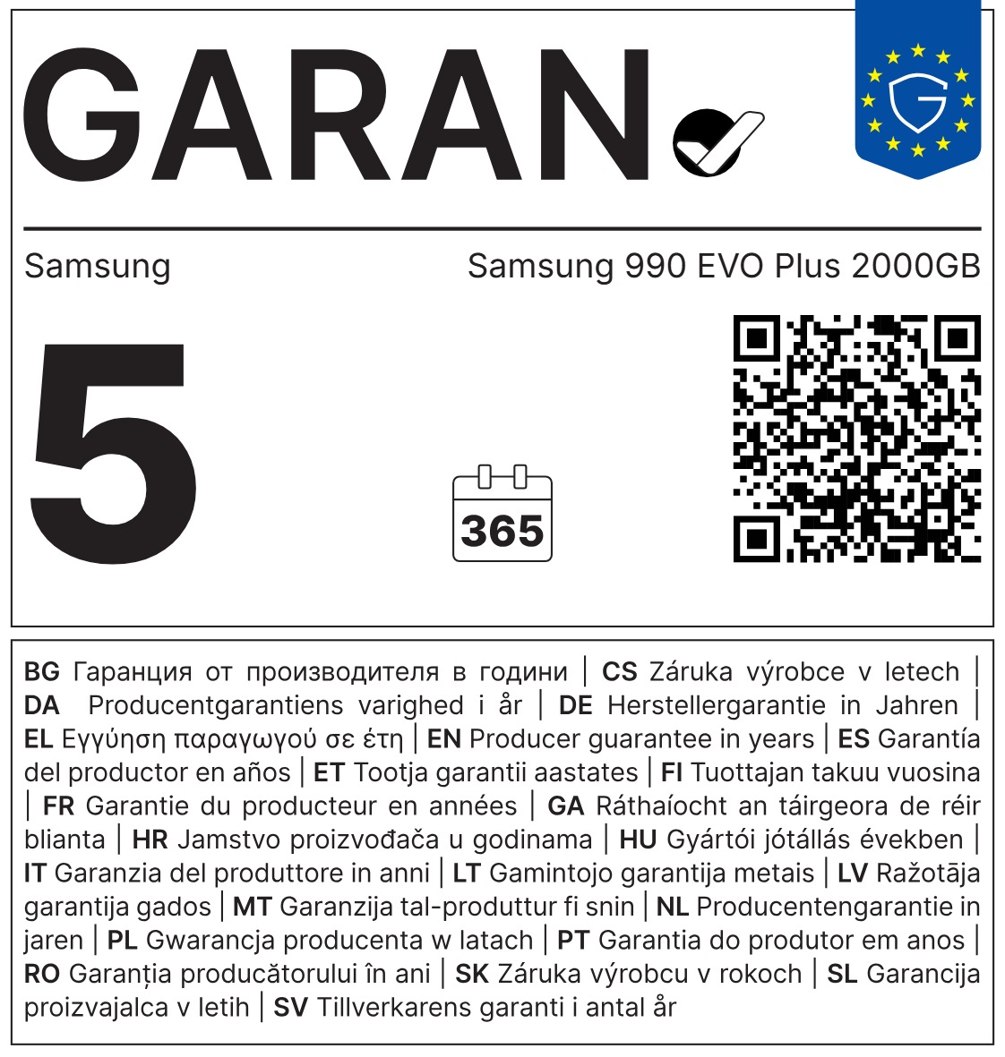 Samsung 990 EVO Plus/ 2TB/ SSD/ M.2 NVMe/ Čierna/ 5R 
