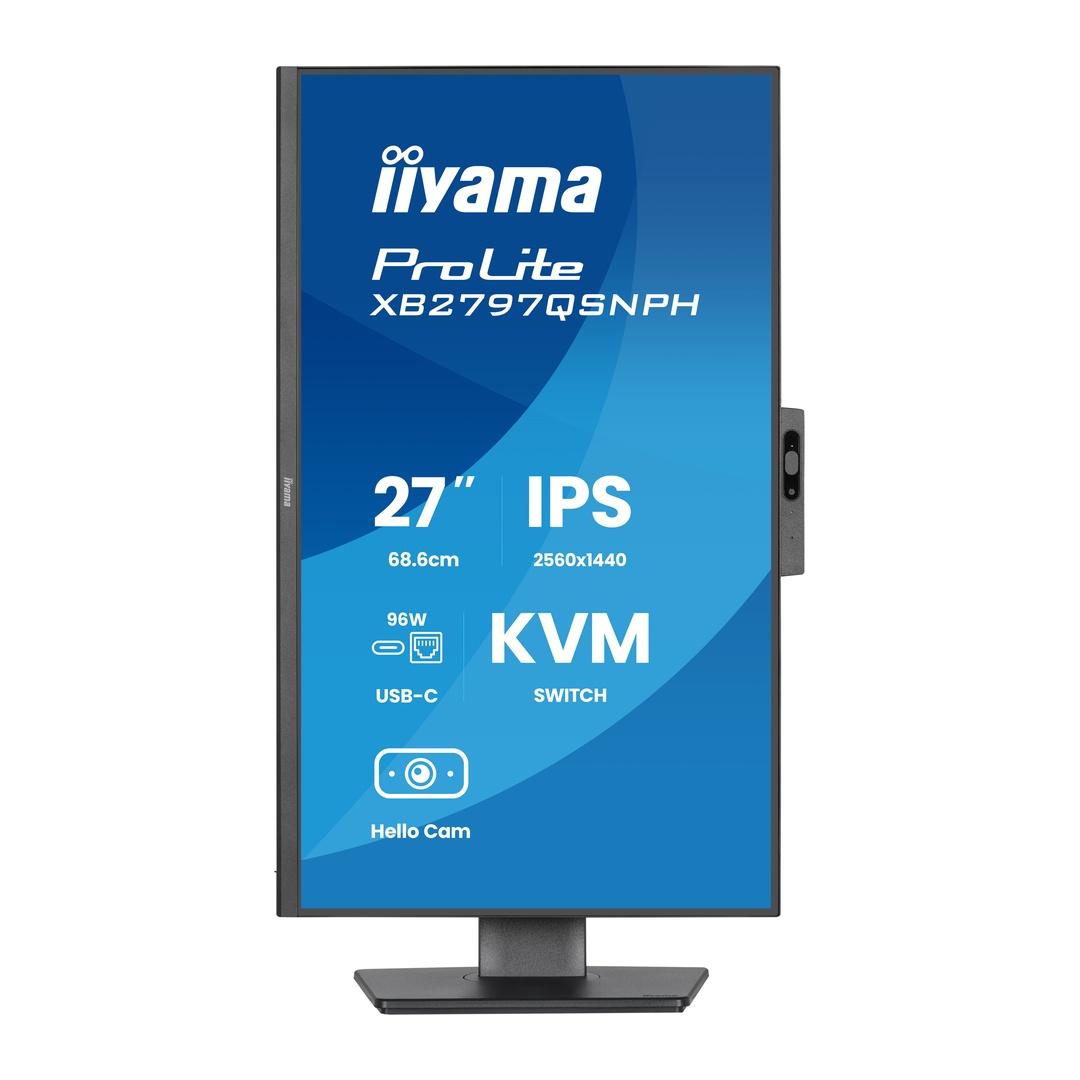 27" iiyama XB2797QSNPH-B1: IPS, QHD, USB-dock, cam 