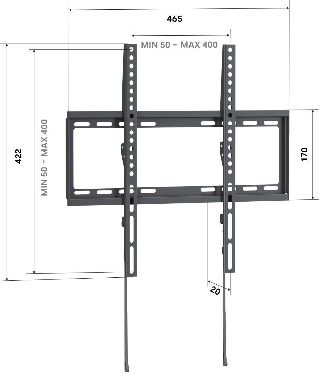 Vogel"s UP 4003, fixný držiak pre TV 32-65", 55 kg, VESA do 400x400 