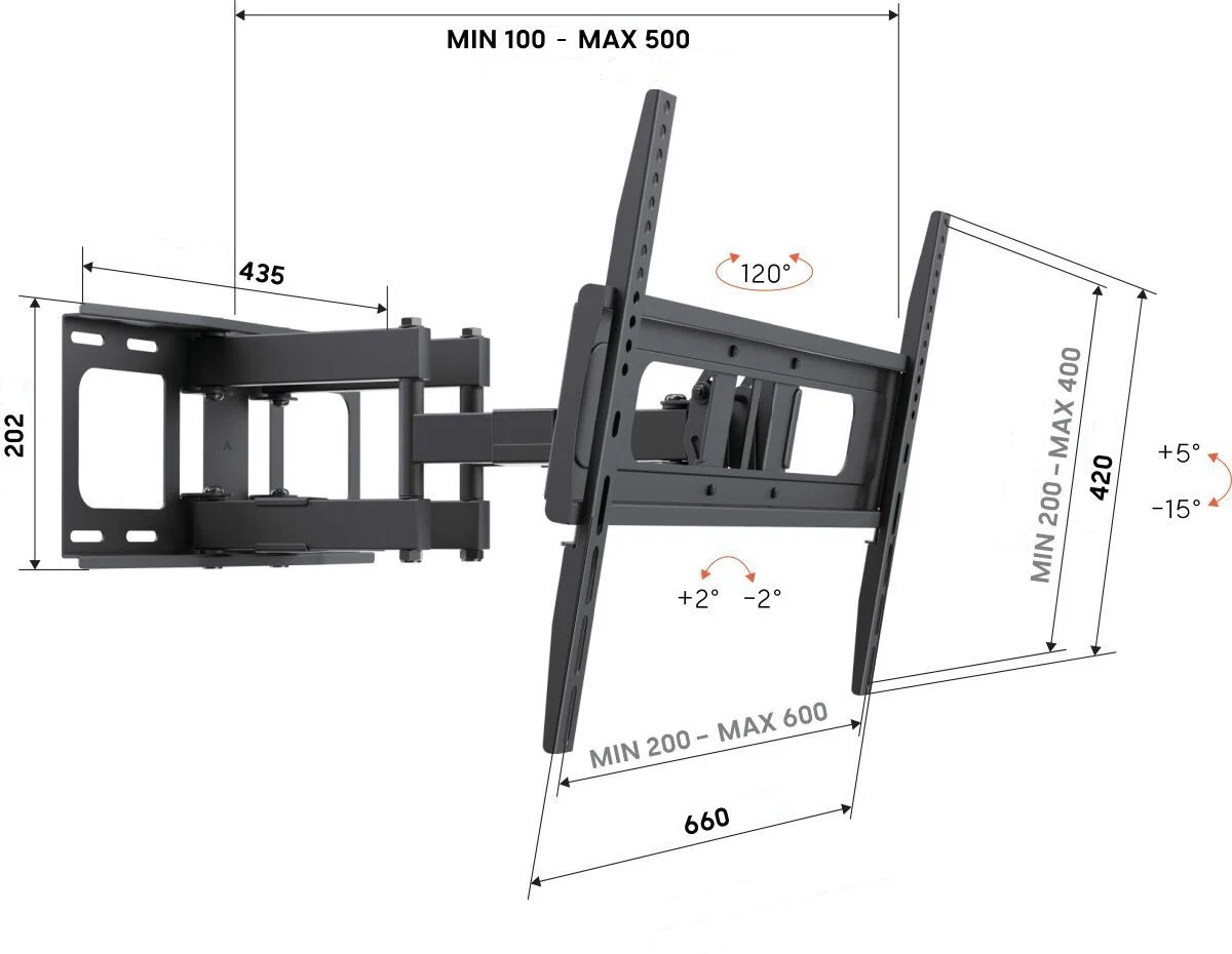 Vogel"s UP 6053, dvojité rameno pre TV 40-80", 45 kg, VESA do 600x400 
