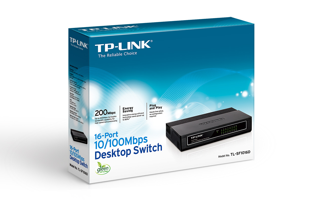 TP-Link TL-SF1016D 16x 10/ 100Mbps Desktop Switch 