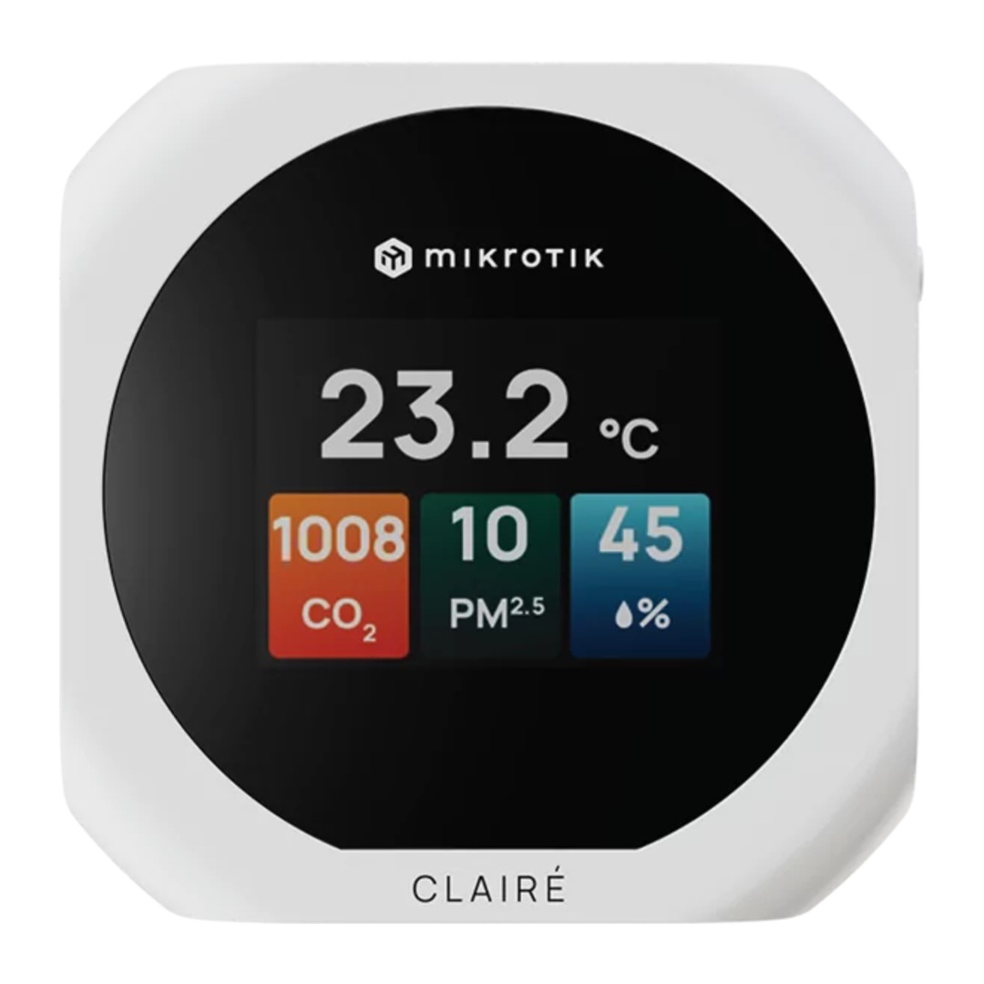 MikroTIk IAQM-THC2PV-W, Claire - Air Quality Monitor, CO2, Temp, RH, PM2.5/ 10, VOC, biela 