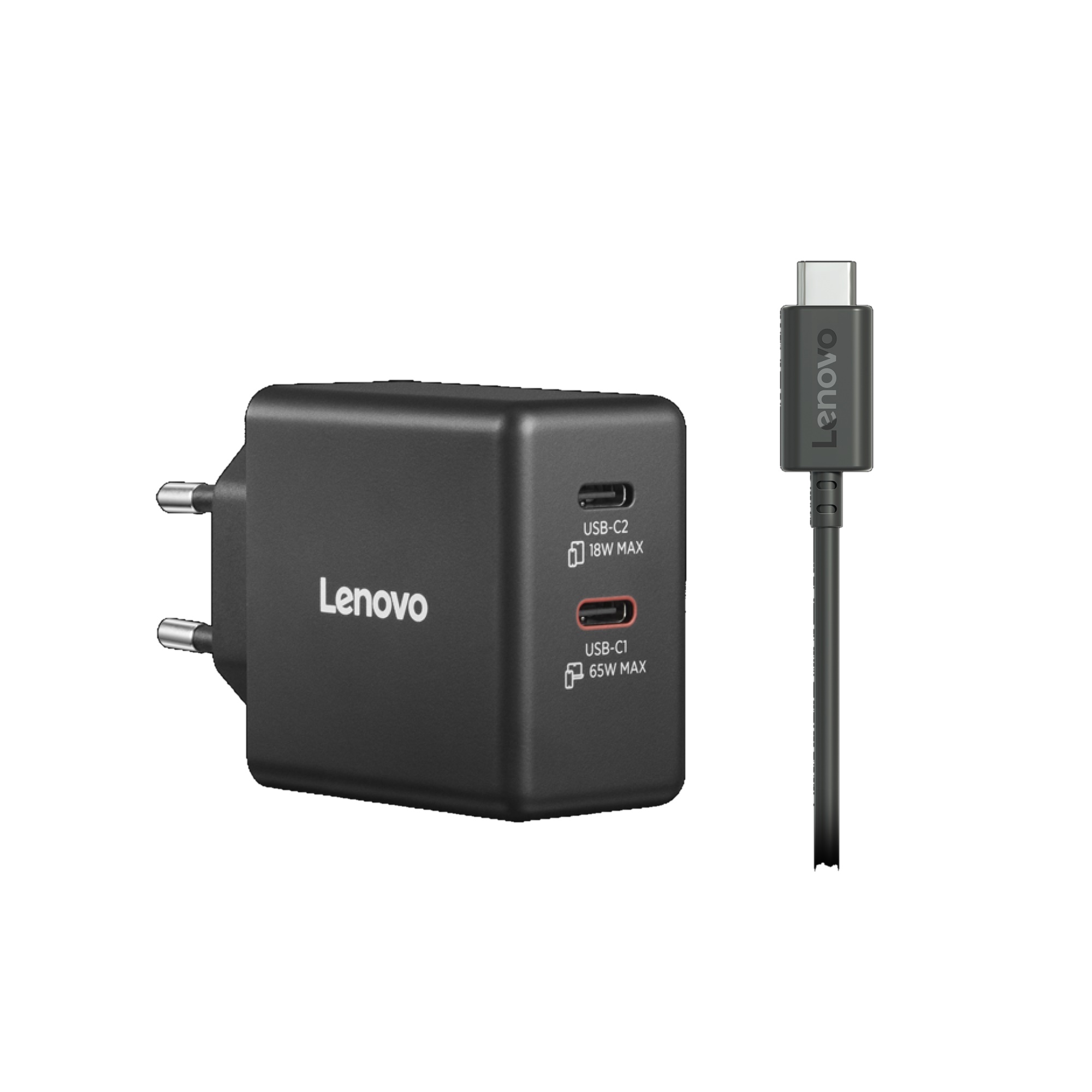 Lenovo Dual USB-C 65W GaN Charger 