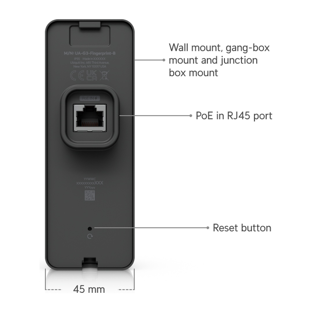 Ubiquiti UA-G3-Fingerprint-B - UniFi Access G3 Reader Fingerprint, čierna 