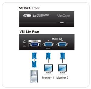 ATEN Video rozbočovač 1 PC - 2 VGA 450 MHz