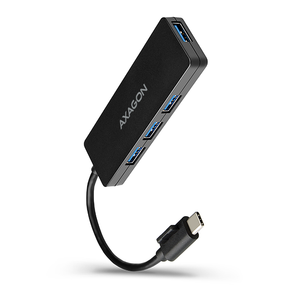 AXAGON HUE-G1C, 4x USB 3.2 Gen 1 SLIM hub, kábel Type-C 14cm napevno 