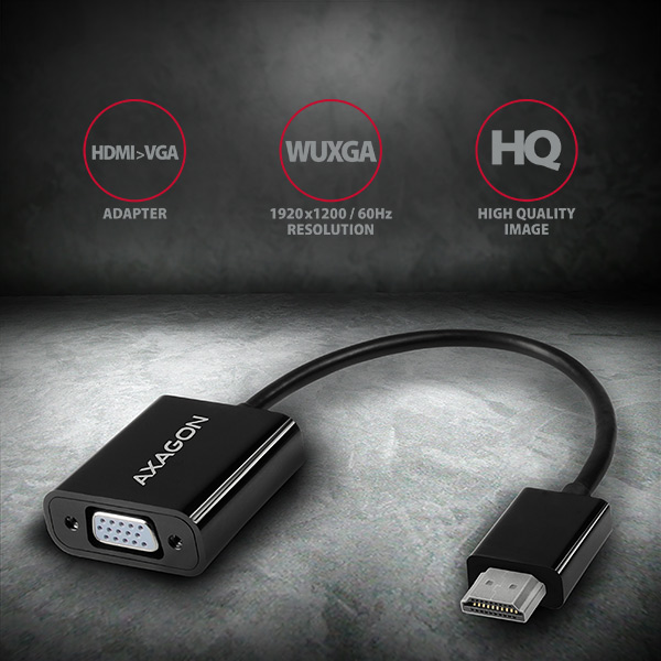 AXAGON RVH-VGN, HDMI -> VGA redukcia / adaptér, FullHD, 1920 * 1200 