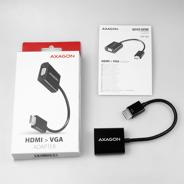 AXAGON RVH-VGN, HDMI -> VGA redukcia / adaptér, FullHD, 1920 * 1200 