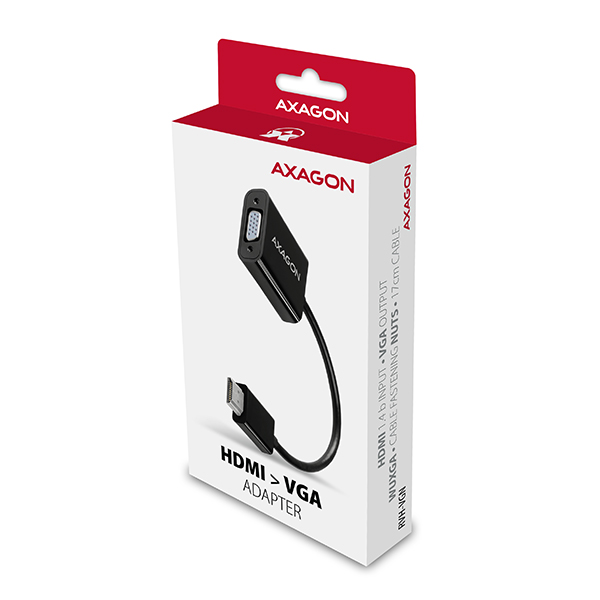 AXAGON RVH-VGN, HDMI -> VGA redukcia / adaptér, FullHD, 1920 * 1200 