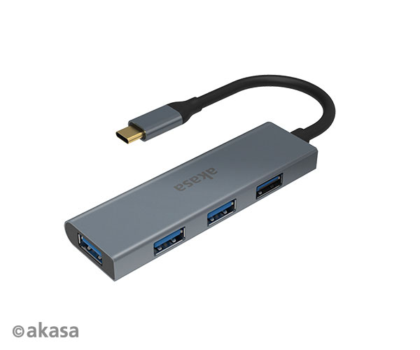 AKASA - externý USB hub - USB typ-C na 4 x USB 3.0 