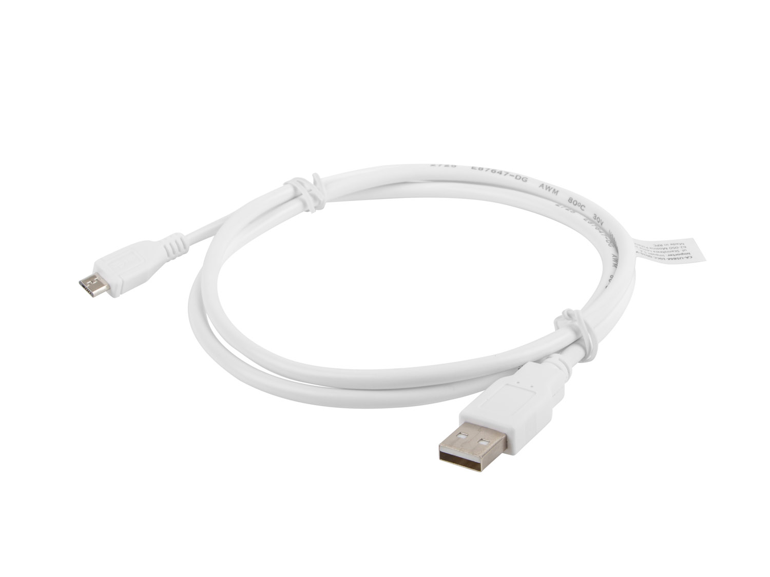 LANBERG Kábel USB 2.0 AM/ Micro, 1m, biely 