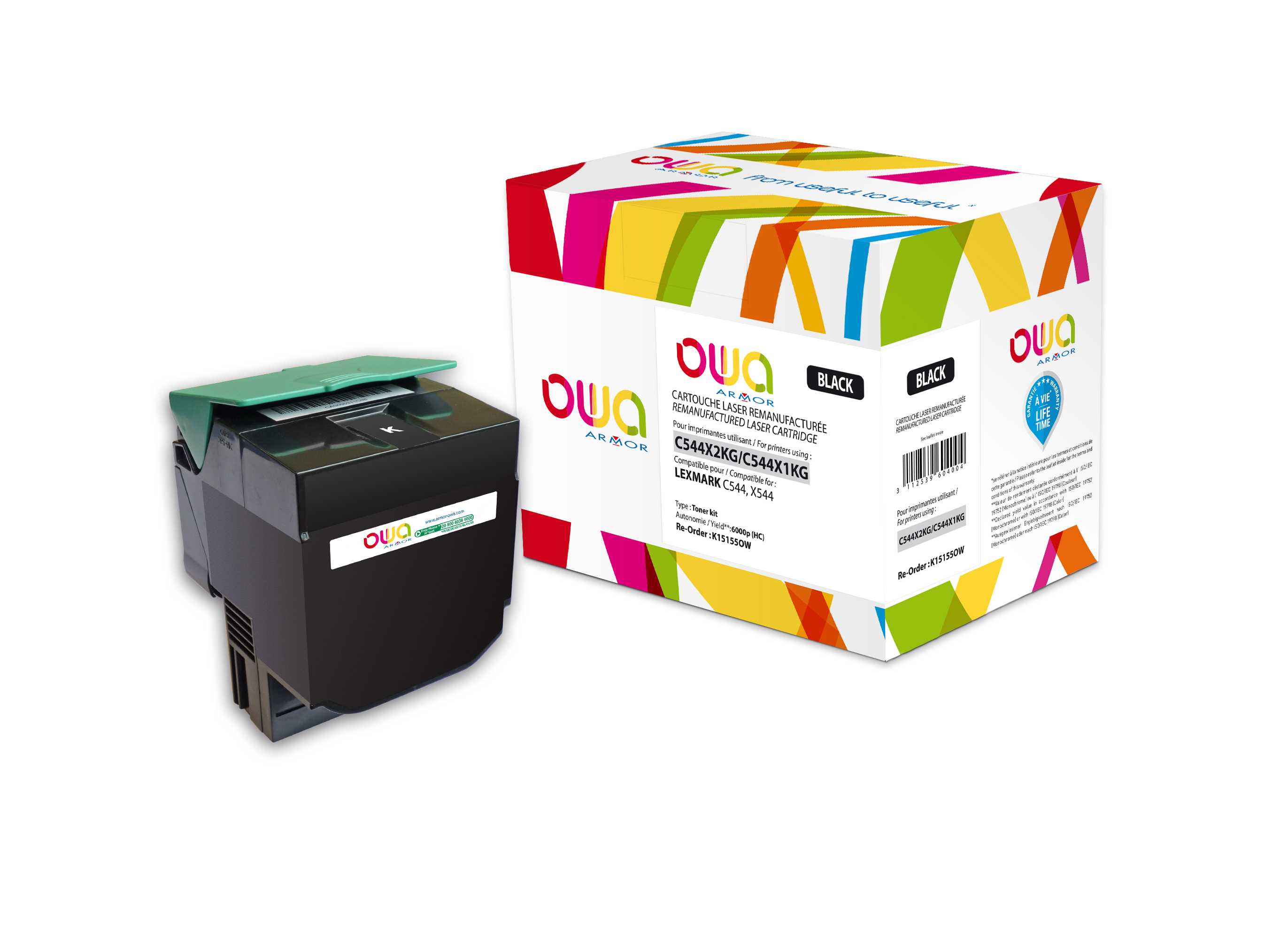 OWA Armor toner kompatibilný s Lexmark C544X2KG, 6000st, čierna/ black