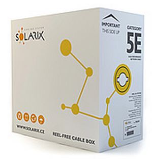 Kábel licna Solarix CAT5E UTP PVC sivý 305m/ box SXKL-5E-UTP-PVC