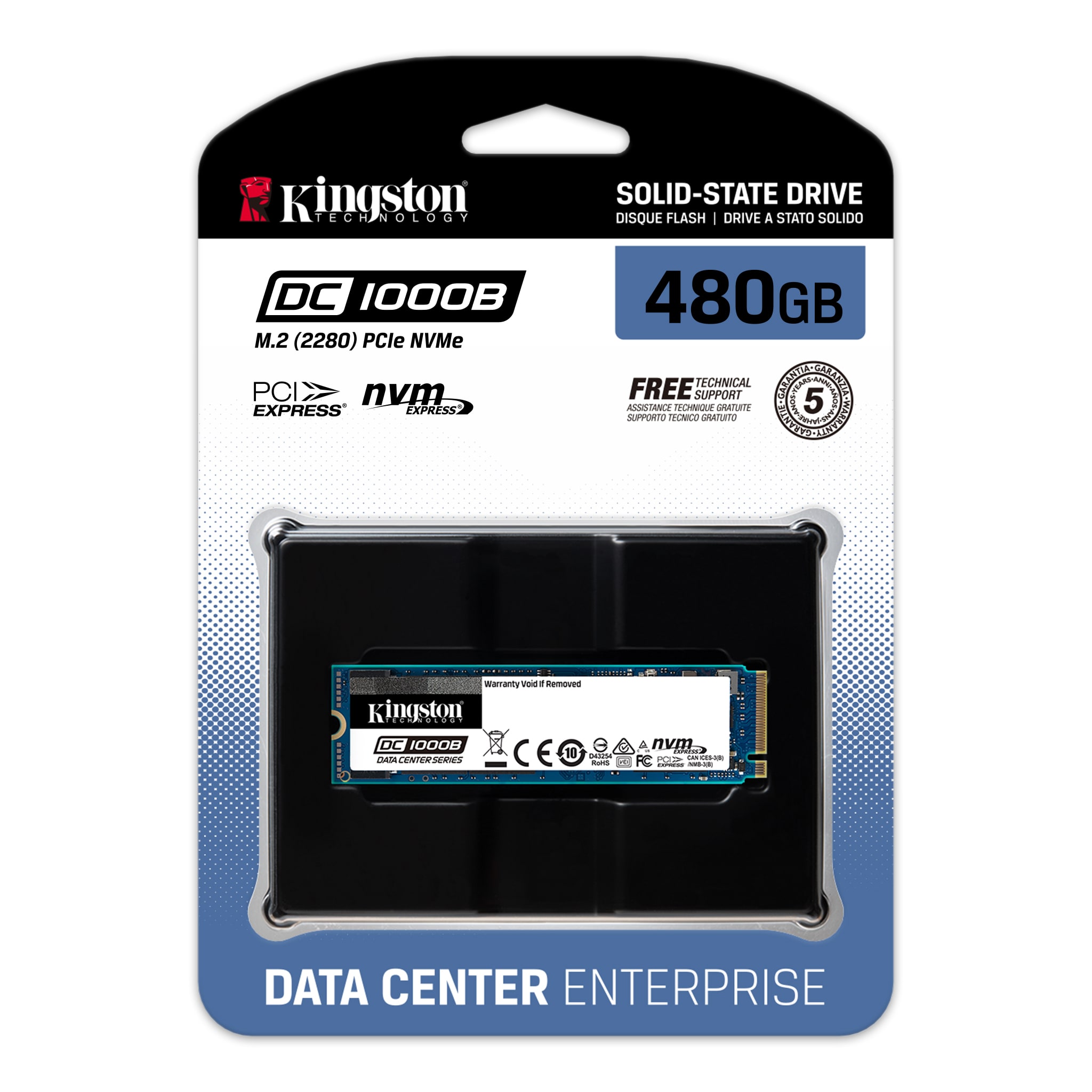 Kingston DC1000B/ 480GB/ SSD/ M.2 NVMe/ 5R 