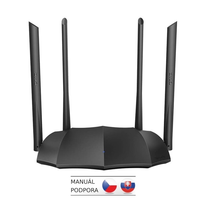 Tenda AC8 WiFi AC Gigabit Router 1200Mbps, 1x GWAN, 3x GLAN, 4x 6dBi antény, WISP, Uni.Repeater, APP