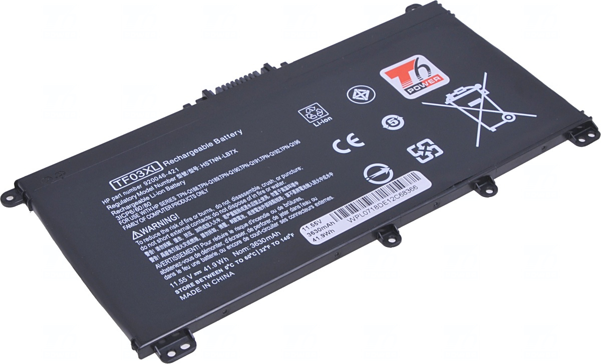 Baterie T6 Power HP Pavilion 14-cd000, 15-cc000, 15-cd000 serie, 3600mAh, 41Wh, 3cell, Li-pol 