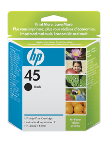 HP 45 Black Ink Cart,  42 ml,  51645AE (930 pages)