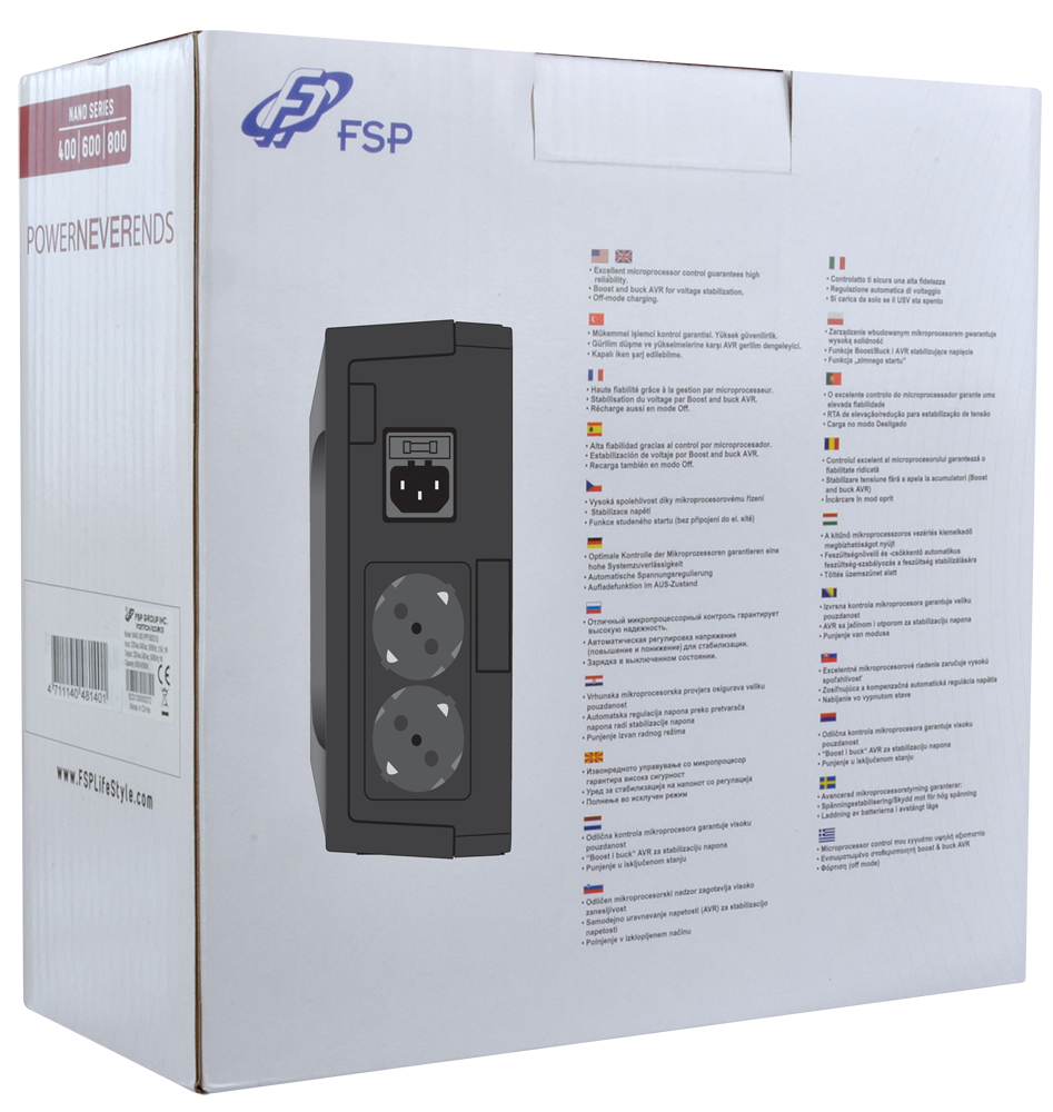 FSP UPS Nano 600, 600 VA / 360 W, offline 