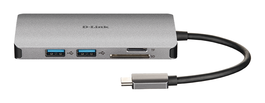 D-Link 8-in-1 USB-C Hub with HDMI/ Ethernet/ Card Reader/ Power Delivery 