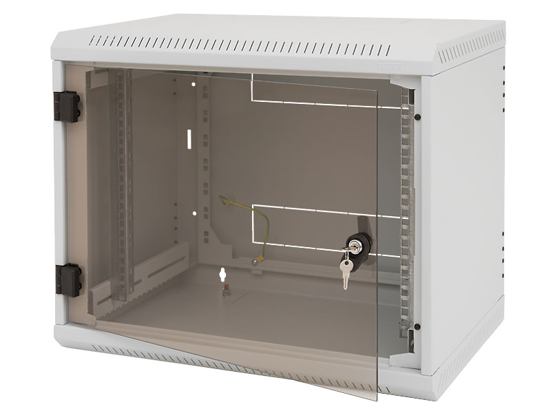 Nástenný rack.jednodielny 15U (š)600x(h)495 perforované dvere