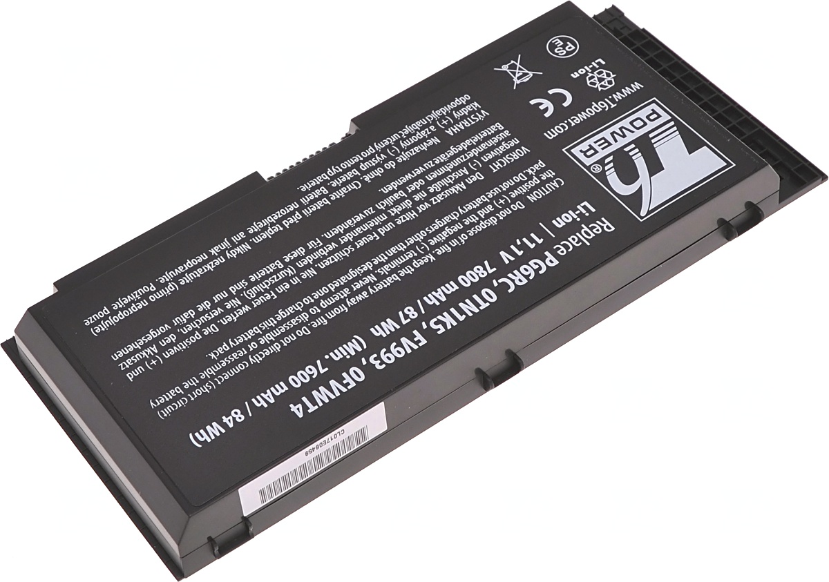 Baterie T6 Power Dell Precision M6700, M6800, M4800, 7800mAh, 87Wh, 9cell 