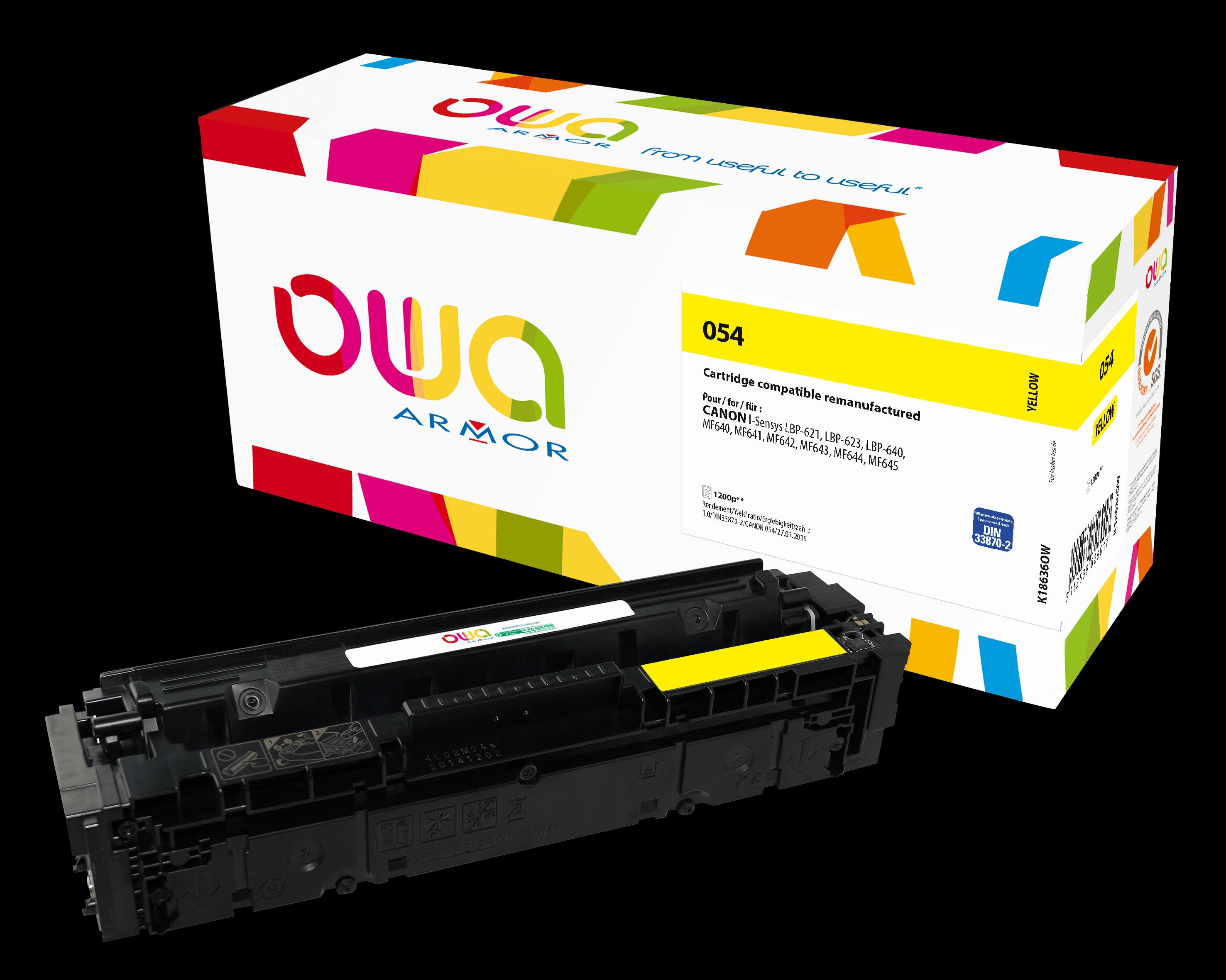 OWA Armor toner kompatibilný s Canon CRG-054 Y, 1200st, žltá/ yellow