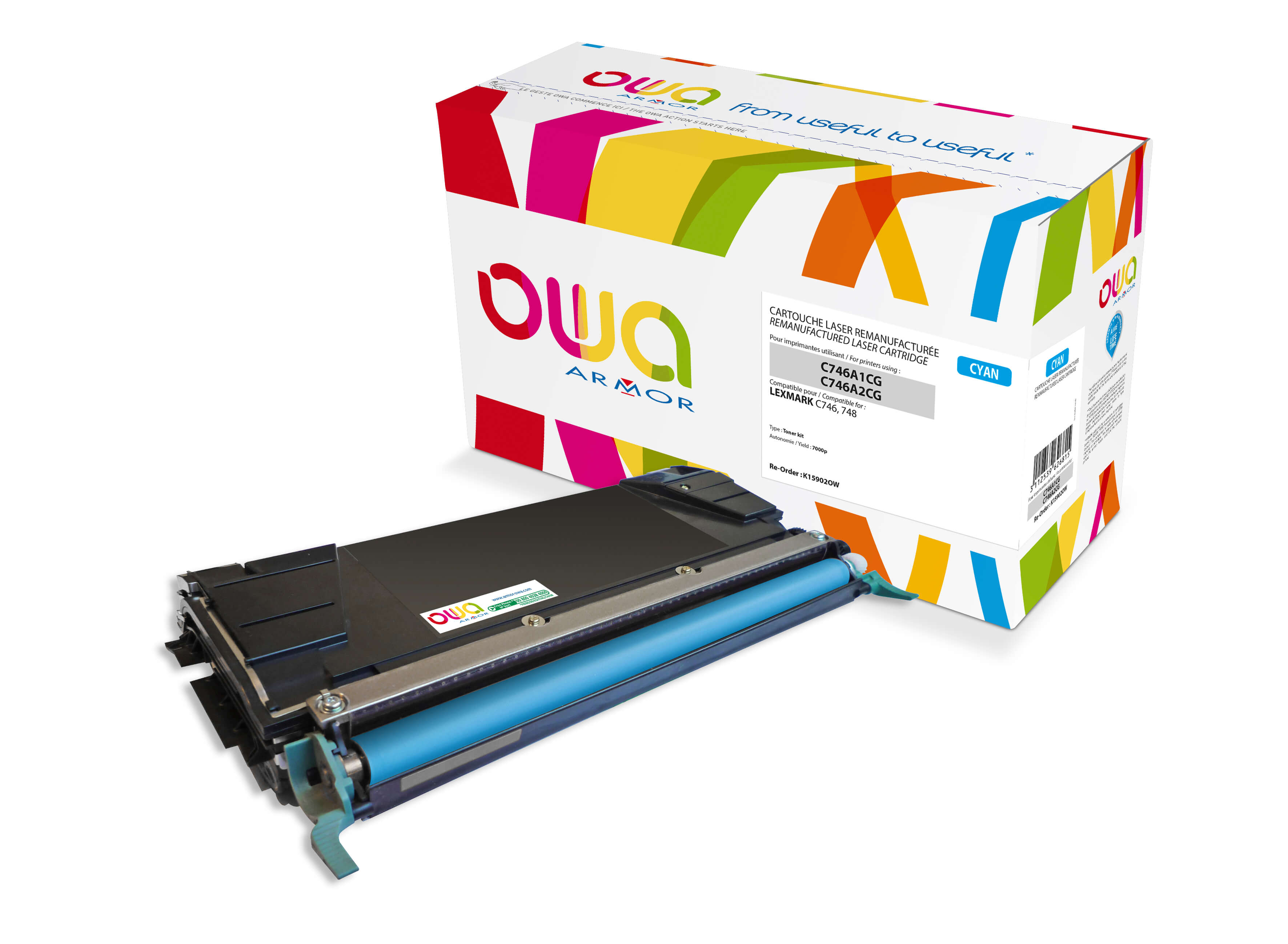 OWA Armor toner kompatibilný s Lexmark C746A1CG, 7000st, modrá/ cyan