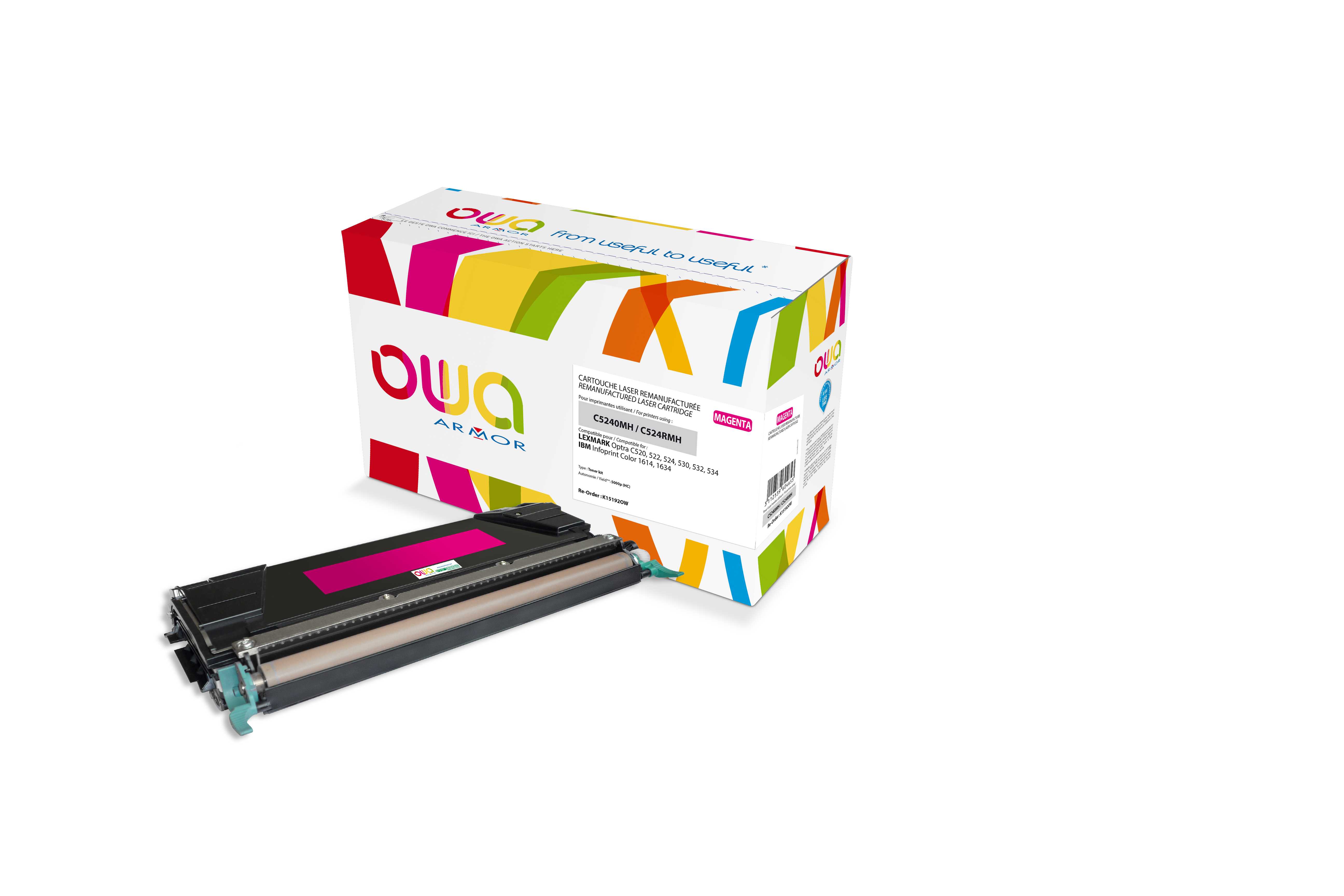 OWA Armor toner kompatibilní s Lexmark 39V0308, 5000st, červená/ magenta