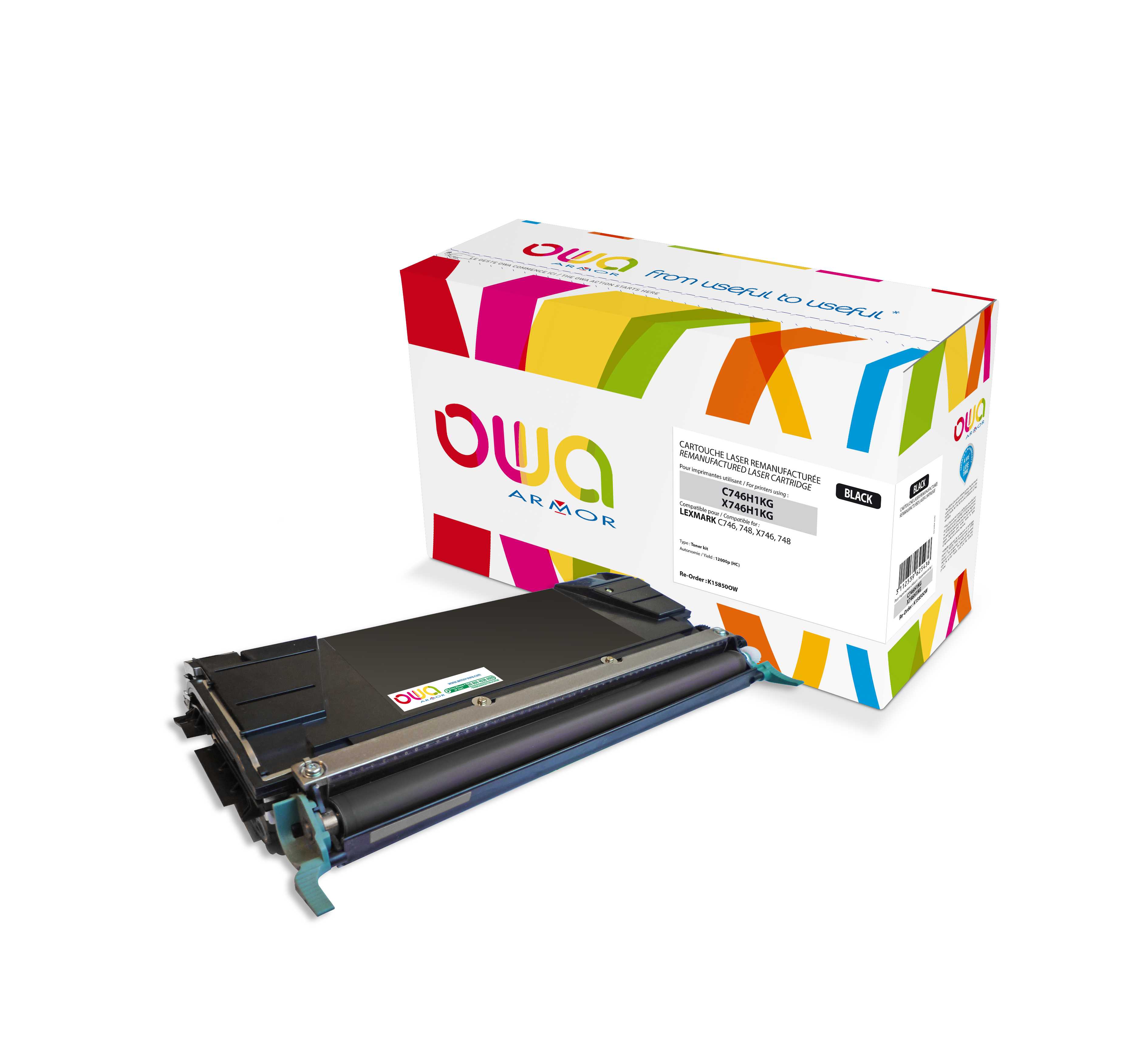 OWA Armor toner kompatibilný s Lexmark C746H1KG;X746H1KG, 12000st, čierna/ black