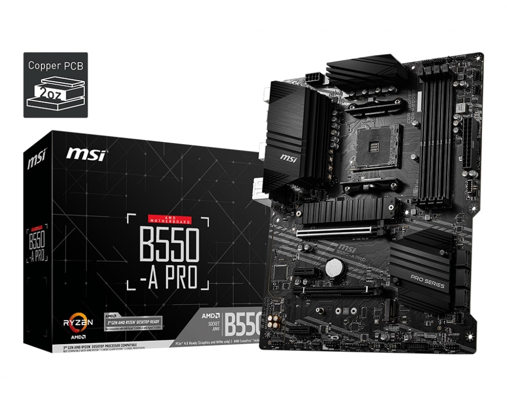 MSI MB Sc AM4 B550-A PRO,  AMD B550,  4xDDR4,  VGA,  ATX 