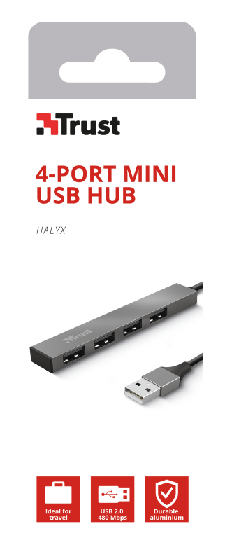 TRUST HALYX 4-PORT MINI USB HUB 