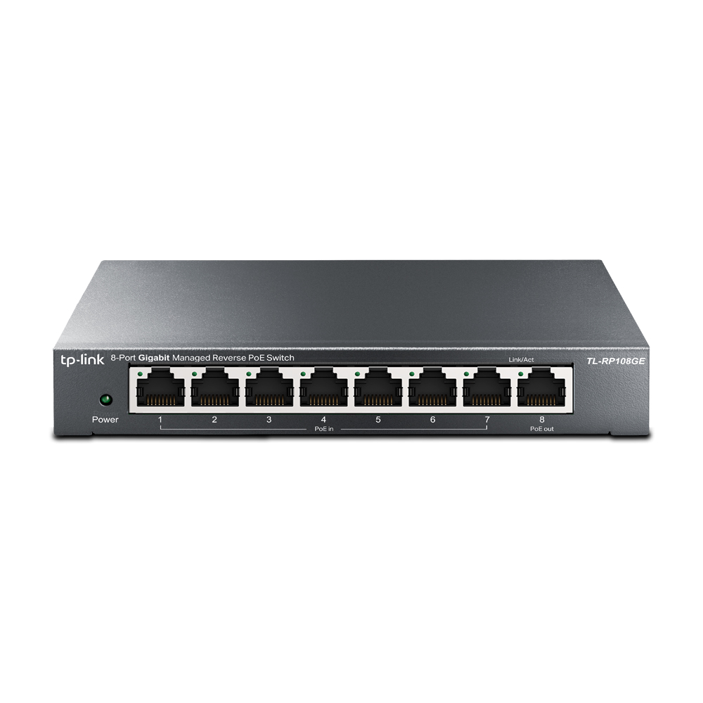 TP-Link TL-RP108GE easy smart switch, 7xGb pasívny POE-in, 1xGb pas.POE-out 