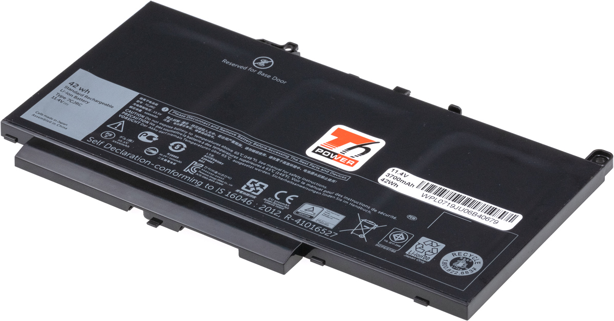 Batéria T6 Power Dell Latitude E7270, Latitude E7470, 3300mAh, 37Wh, 3cell, Li-pol