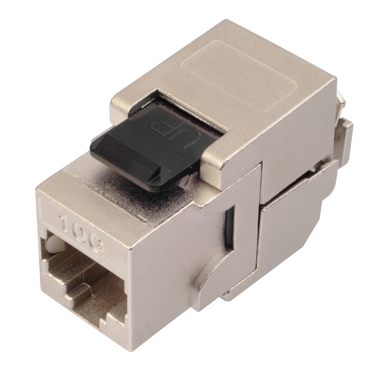 Samorezný keystone Solarix CAT6A STP RJ45 SXKJ-10G-STP-BK-SA Component Level a 4PPoE certifikácia