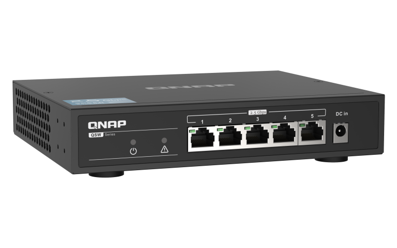 QNAP switch QSW-1105-5T (5x 2, 5GbE port, pasiv. chladenie, 100M/ 1G/ 2, 5G, Broadcom Chipset) 