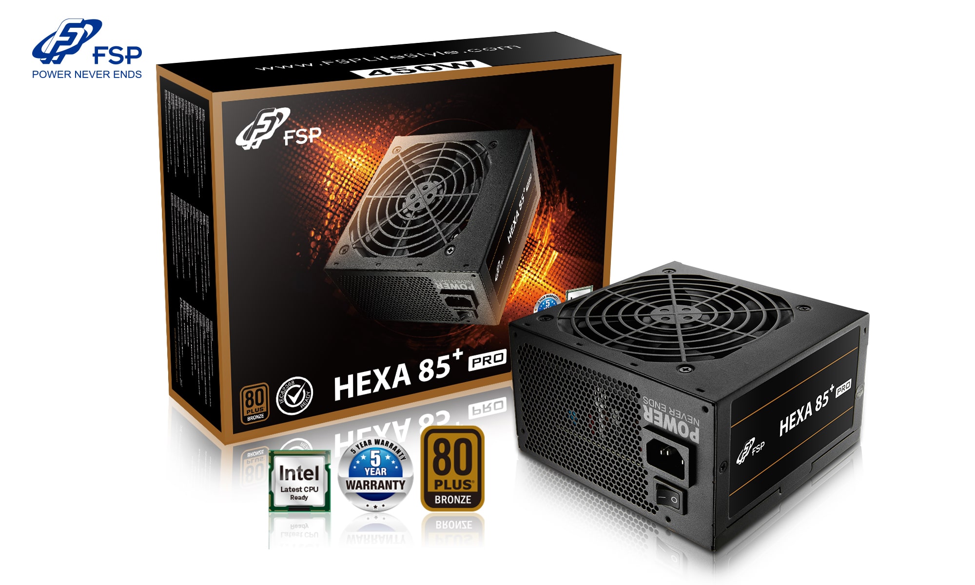 FSP HEXA 85+ PRO 450/ 450W/ ATX/ 80PLUS Bronze/ Retail