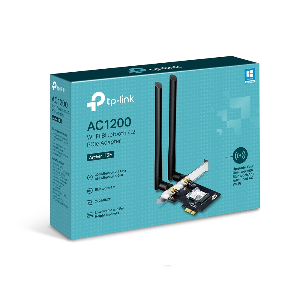 TP-Link Archer T5E WiFi5 PCIe adapter (AC1200,2,4GHz/5GHz,Bluetooth4.2) 