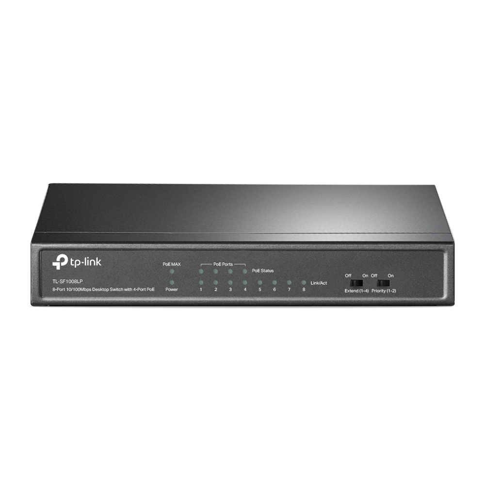 TP-link TL-SF1008LP 8x10/ 100 (4xPOE) 41W Desktop kovový CCTV Switch 