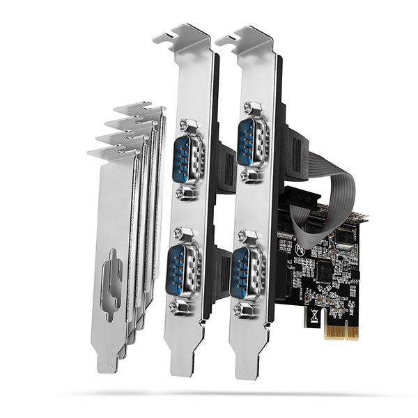 AXAGON PCEA-S4N, PCIe radič - 4x sériový port (RS232) 250 kbps, vr. LP 