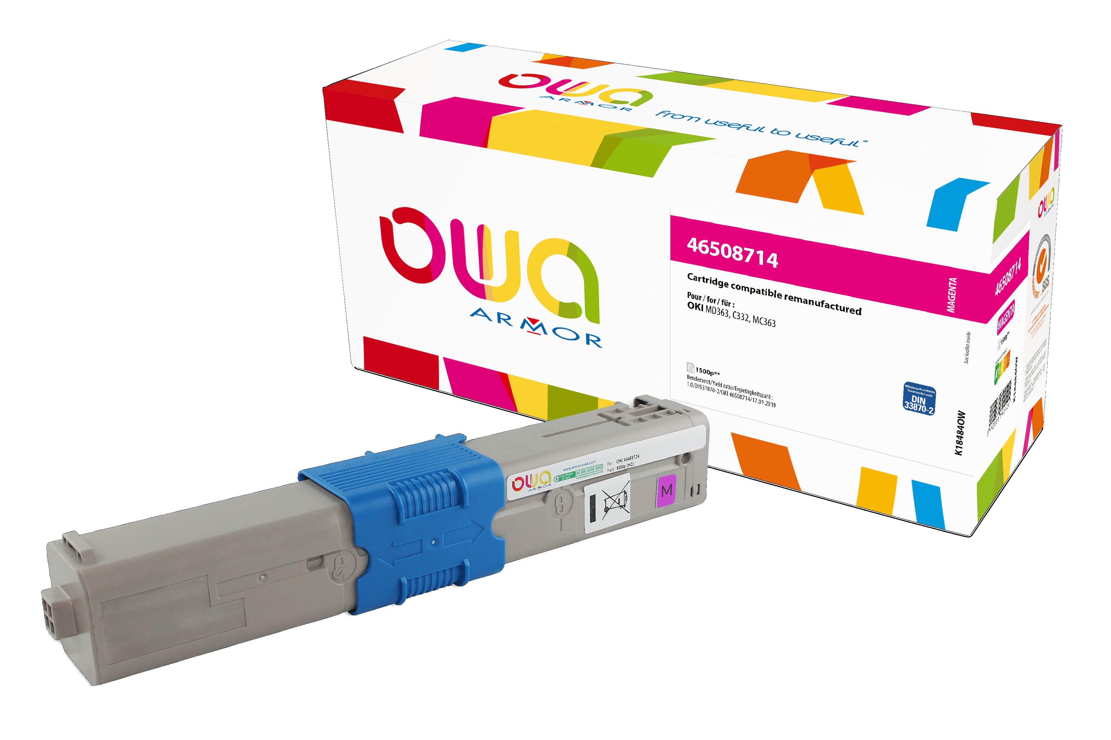 OWA Armor toner kompatibilný s OKI 46508714, 1500st, červená/ magenta