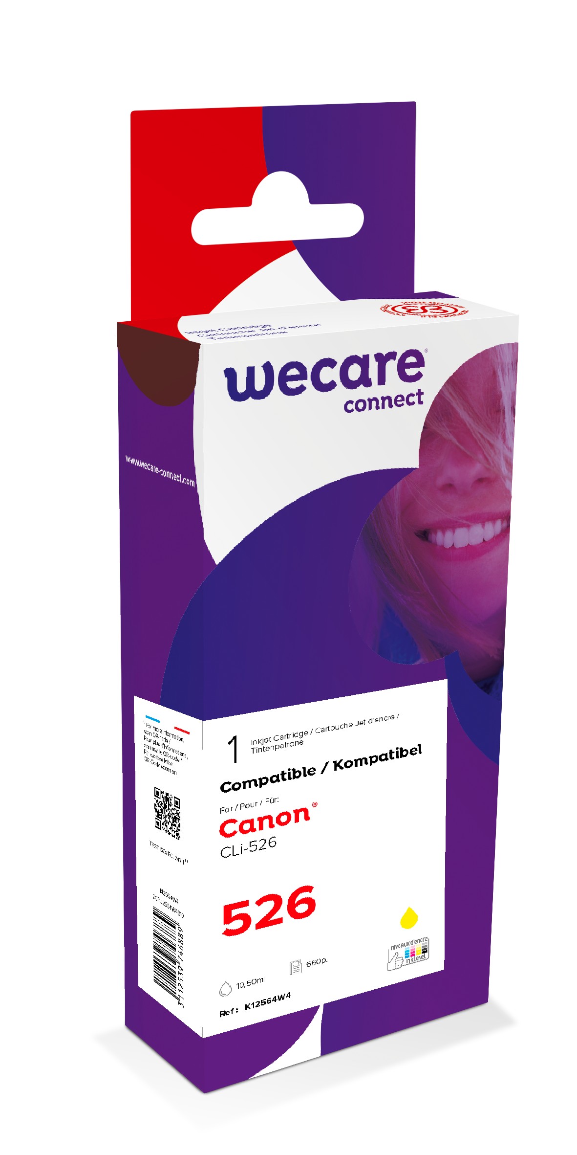 WECARE ARMOR ink kompatibilný s Canon CLi-526, 10, 5 ml, žltá/ yellow