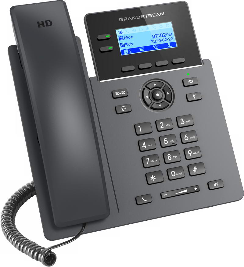 Grandstream GRP2602P SIP telefón, 2, 21" LCD podsv. displej, 4 SIP účty, 2x100Mbit port, PoE 