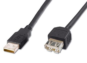 PremiumCord USB 2.0 kábel predlžovací, A-A, 2m, čierny