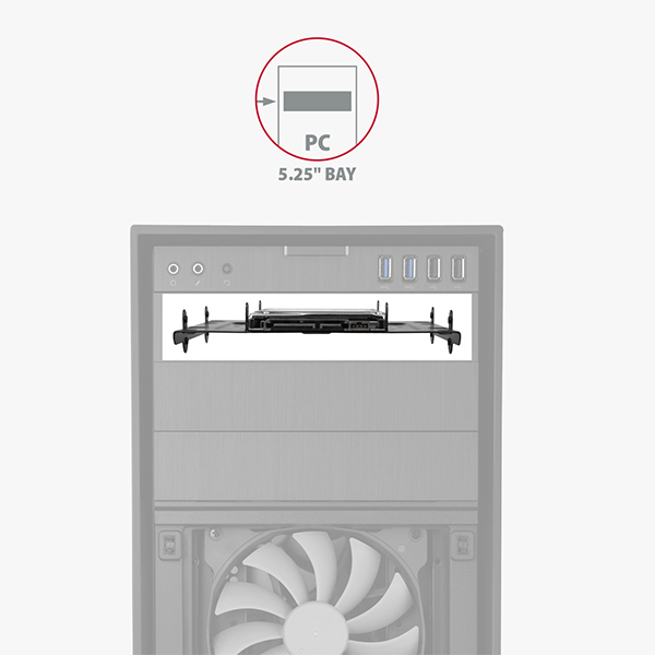 AXAGON RHD-435, kovový rámček pre 4x 2.5" alebo 2x 2.5" HDD/ SSD a 1x 3.5" HDD do 5.25" pozície 