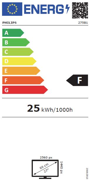 Philips/ 275B1/ 00/ 27"/ IPS/ QHD/ 75Hz/ 4ms/ Black/ 3R 