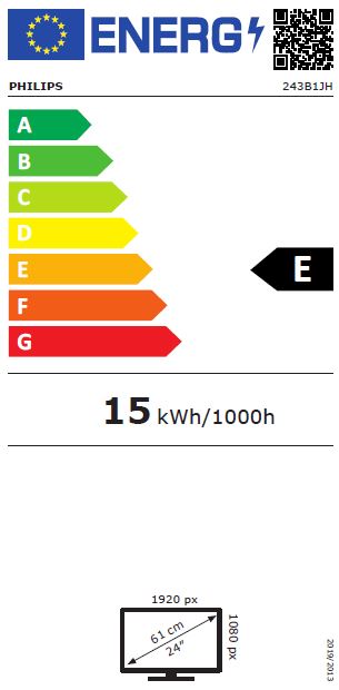 Philips/ 243B1JH/ 00/ 23, 8"/ IPS/ FHD/ 75Hz/ 4ms/ Black/ 3R 