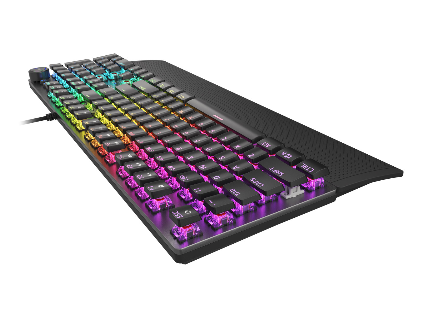 Genesis herní mechanická klávesnice THOR 400/ RGB/ Kailh Red/ Drátová USB/ US layout/ Černá 