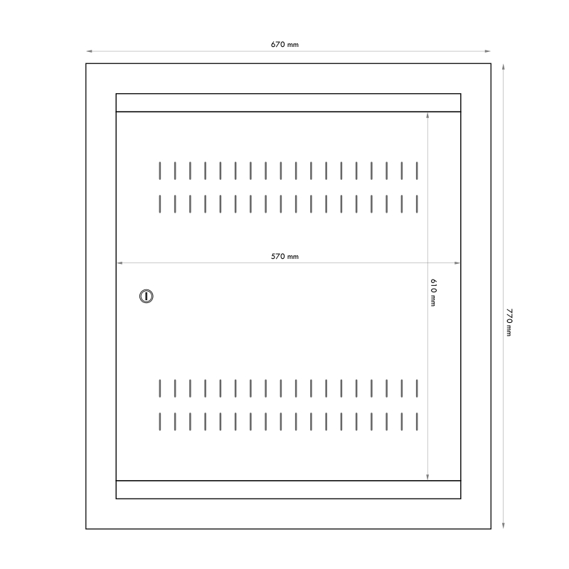 Datacom 19" rozvádzač pod omietku 4U+2U/ 150mm plech 